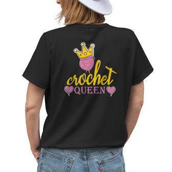 Crochet Queen Crocheter Grandma Christmas Crocheting Women's T-shirt Back Print | Mazezy