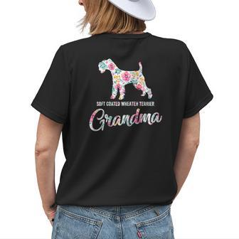 Dog Soft Coated Wheaten Terrier Grandma Flower Women's T-shirt Back Print | Mazezy