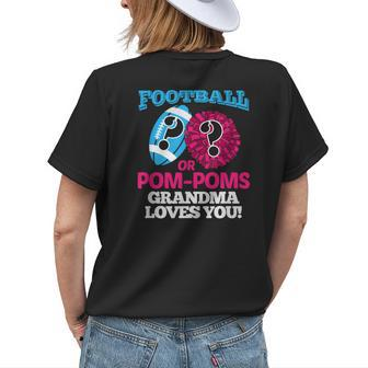Football Or Pom Pom Grandma Loves You Cheerleader Women's T-shirt Back Print | Mazezy