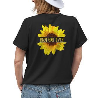 Funny Best Gigi Ever Sunflower Apparel Fun Grandma Womens Womens Back Print T-shirt - Seseable