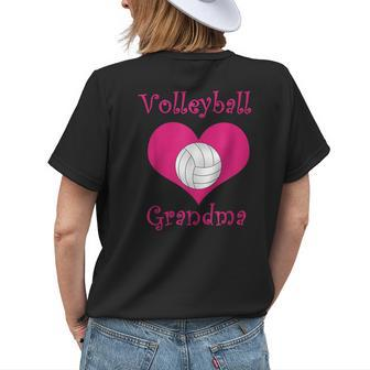 Girly Pink Volleyball Grandma Heart Women's T-shirt Back Print | Mazezy