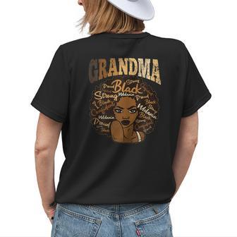 Grandma Afro Woman Black History Blm Melanin Grandmother Women's T-shirt Back Print | Mazezy