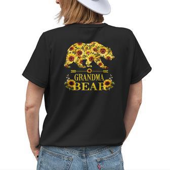Grandma Bear Sunflower Hippie Cute Family Matching Women's T-shirt Back Print | Mazezy