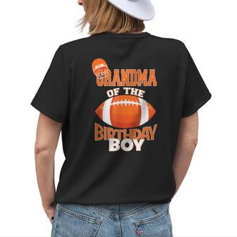Grandma Of The Birthday Boy American Football Kid Party Women's T-shirt Back Print | Mazezy