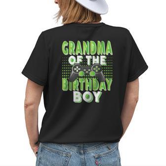 Grandma Of The Birthday Boy Gamer Bday Party Women's T-shirt Back Print | Mazezy