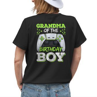 Grandma Of The Birthday Boy Gamer Family Matching Women's T-shirt Back Print | Mazezy