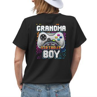 Grandma Of The Birthday Boy Matching Video Game Birthday Women's T-shirt Back Print | Mazezy