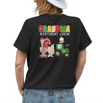 Grandma Birthday Crew Barnyard Farm Animals Tractor Party Women's T-shirt Back Print | Mazezy