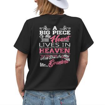 Grandma Lives In Heaven T Missing Grandma Women's T-shirt Back Print | Mazezy