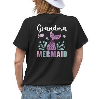 Grandma Mermaid Lover Grandmother Granny Grandparents Day Womens Back Print T-shirt - Seseable