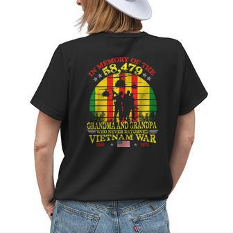 Grandpa And Grandma Vietnam Veteran Memory The War Vietnam Women's T-shirt Back Print | Mazezy