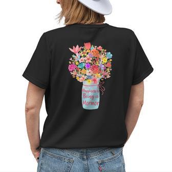 Happiness Is Being A Mormor Flower Danish Swedish Grandma Women's T-shirt Back Print | Mazezy