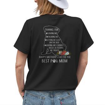 Happy Mothers Day 2023 Best Dog Mom Grandma Women Pug Mom Womens Back Print T-shirt | Mazezy