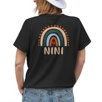 Nini Rainbow Grandma Cute Nini Women's T-shirt Back Print | Mazezy