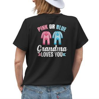 Pink Or Blue Grandma Loves You Future Nana Gender Reveal Women's T-shirt Back Print | Mazezy