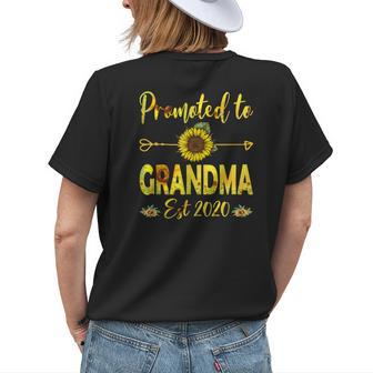 Promoted To Grandma Est 2020 First Time Mom Sunflower Women's T-shirt Back Print | Mazezy