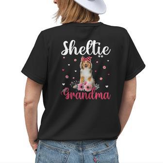 Sheltie Grandma Happy Shetland Sheepdog Lover Women's T-shirt Back Print | Mazezy