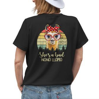 Shes A Bad Nana Llama Grandma Women's T-shirt Back Print | Mazezy