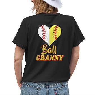 Softball Granny Baseball Grandma Grandmother Women's T-shirt Back Print | Mazezy