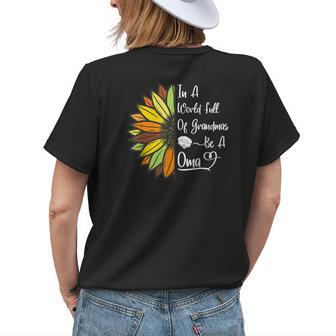 Sunflower Grandma Is An Oma For German Grandmothers Women's T-shirt Back Print | Mazezy