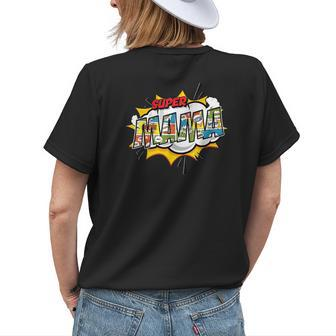 Super Mama Comic Style Family For Grandma Women's T-shirt Back Print | Mazezy