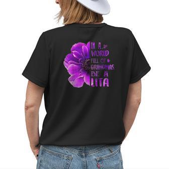 In A World Full Of Grandmas Be A Lita Anemone Flower Women's T-shirt Back Print | Mazezy