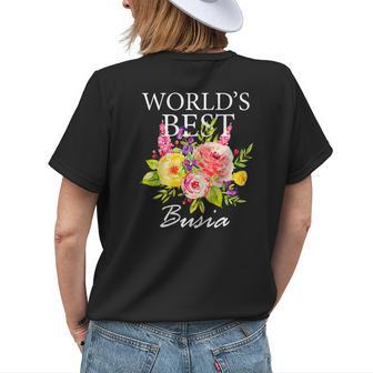 Worlds Best Busia Polish Grandma Flower Women's T-shirt Back Print | Mazezy