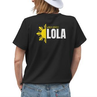 Worlds Greatest Lola Filipino Grandma Sun Philippines Women's T-shirt Back Print | Mazezy