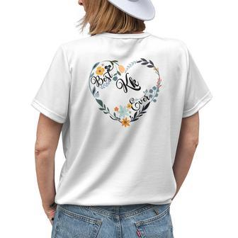 Best Kk Ever Heart Flower Blessed Grandma Mothers Day Womens Back Print T-shirt - Seseable