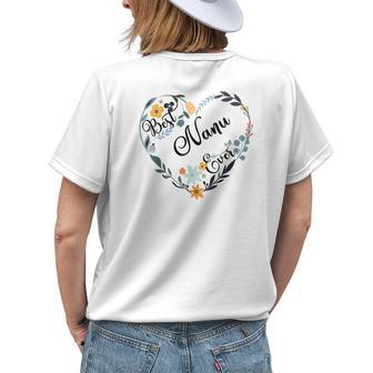 Best Nanu Ever Heart Flower Blessed Grandma Mothers Day Womens Back Print T-shirt - Seseable
