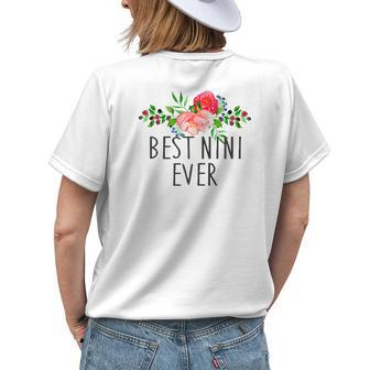 Best Nini Ever Grandma Women's T-shirt Back Print | Mazezy