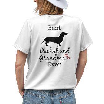 Dachshund Grandmother Gift Dachshund Grandma Best Ever Gift For Womens Womens Back Print T-shirt - Seseable