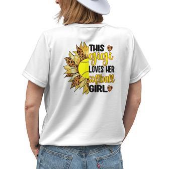This Gigi Loves Her Softball Girl Softball Grandma Gigi Women's T-shirt Back Print | Mazezy