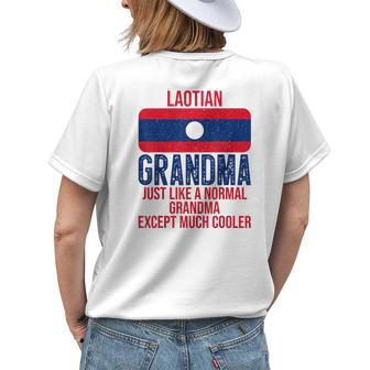 Vintage Laotian Grandma Laos Flag For Women's T-shirt Back Print | Mazezy