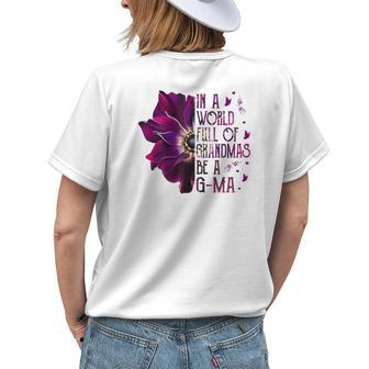 In A World Full Of Grandmas Be Gma Purple Anemone Flower Women's T-shirt Back Print | Mazezy