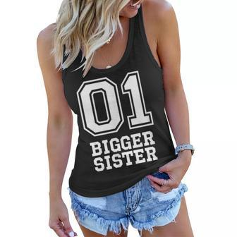 01 Bigger Sister Number 1 One Funny Gift Women Flowy Tank | Mazezy