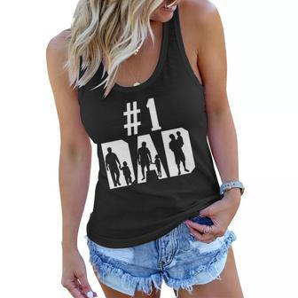 1 Dad Number One Gift For Fathers Day Women Flowy Tank - Thegiftio UK