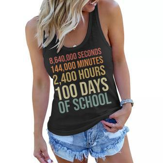 100Th Day Preschool Kids Teacher Retro 100 Days Of School Women Flowy Tank | Mazezy