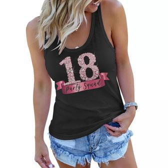 18Th Birthday Party Squad I Pink Group Photo Decor Outfit Gift For Womens Women Flowy Tank | Mazezy UK