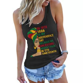 1986 Junenth Is My Independence Day Black African Womens Women Flowy Tank | Mazezy CA