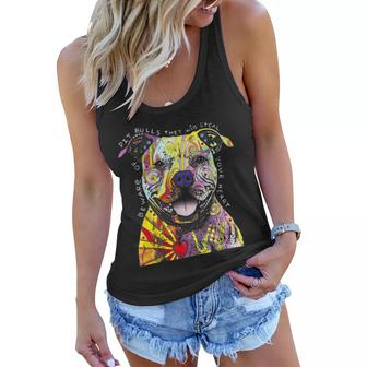 Colorful Baby Pit-Bull Terrier Lover Dad Mom Funny Kidding  Women Flowy Tank