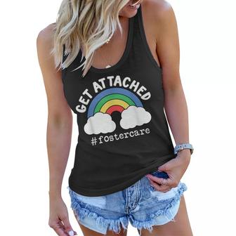 Get Attached Foster Care Rainbow Parent Adoption Day  Women Flowy Tank