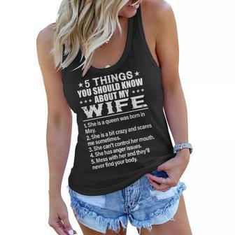 5 Things You Should Know About My Wife May Gift For Mens Women Flowy Tank | Mazezy