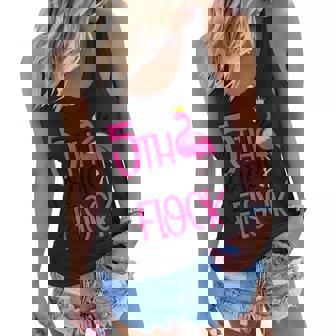 5Th Grade Flock Pink Flamingo Squad Cute Kids Girls Women Flowy Tank | Mazezy