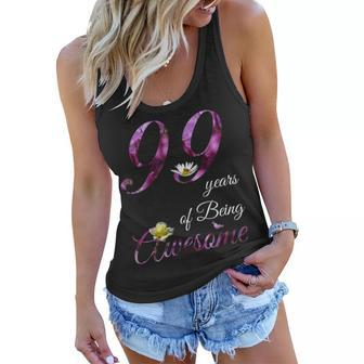 99 Year Old Awesome Floral 1924 99Th Birthday Gift V2 Women Flowy Tank | Mazezy
