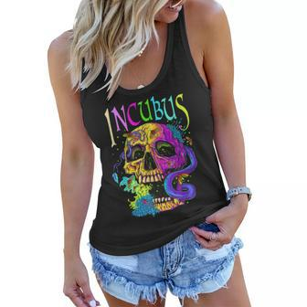 A Crow Left Skull Morning And Flower Incubus View Women Flowy Tank | Mazezy