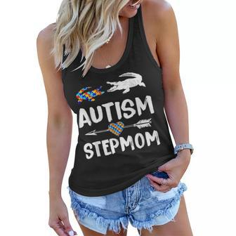 Alligator Autism Step Mom Love Autism Awareness Women Flowy Tank - Seseable