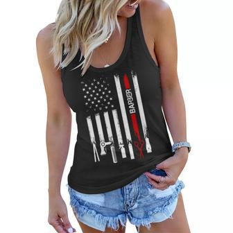 American Flag With Barber T For Women Men Father Women Flowy Tank - Seseable