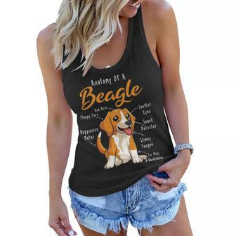Anatomy Of A Beagle Gift For Beagle Dog Mom Funny Beagle Women Flowy Tank - Seseable