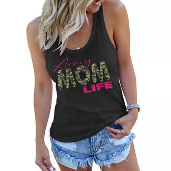Army Mom Life Veterans Soldier Military Mothers Day Gift Women Flowy Tank - Seseable